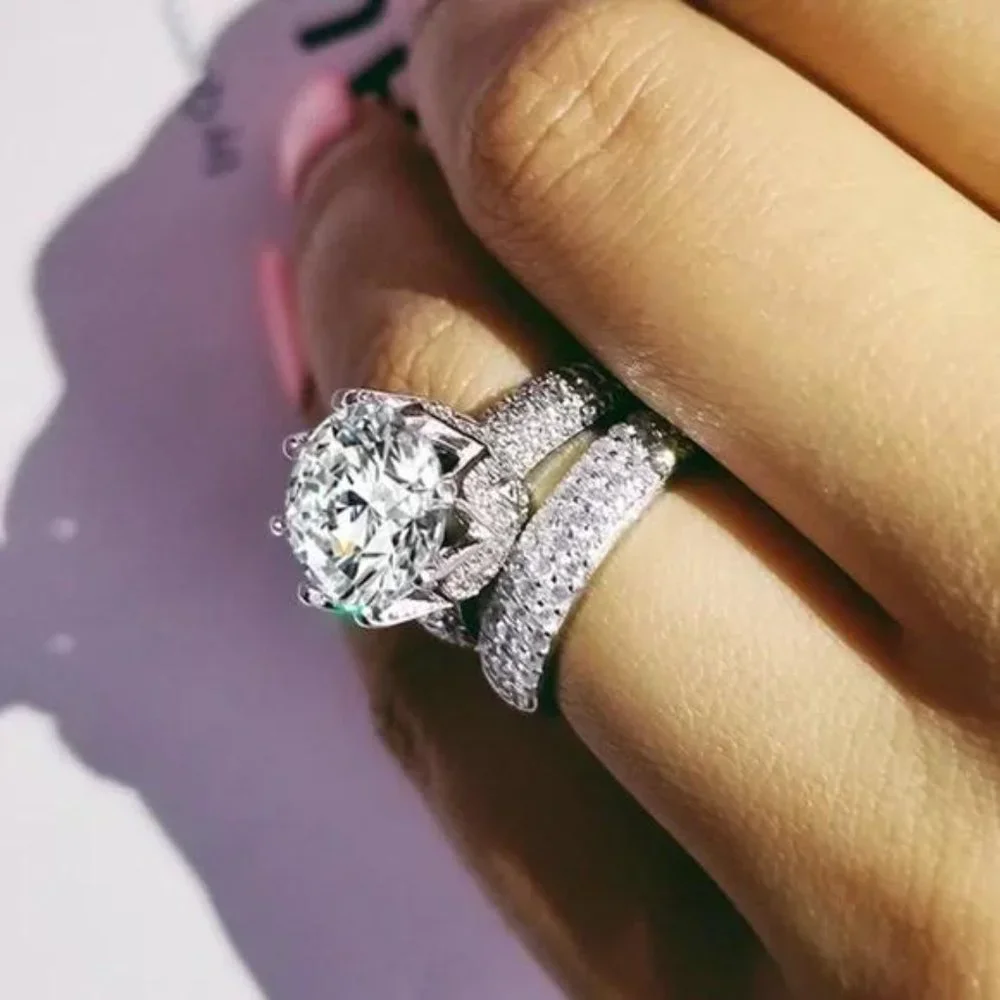 NEW 925 STERLING SILVER DIAMOND RING - Picture 2 of 4